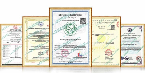 Haoze Bio certificate Haoze Bio certificate